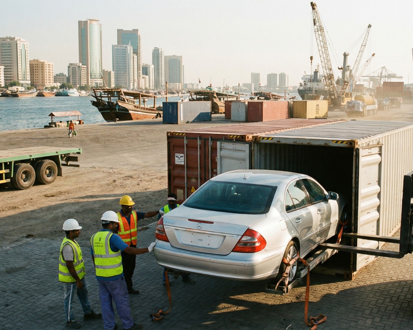 Container vehicle shipping